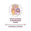 Severe jaundice in neonatal period concept icon Royalty Free Stock Photo