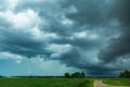 Severe thunderstorm clouds, landscape with storm clouds Royalty Free Stock Photo