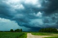 Severe thunderstorm clouds, landscape with storm clouds Royalty Free Stock Photo