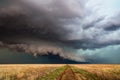 Severe thunderstorm with dramatic storm clouds