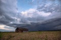 Severe thunderstorm over a barn Royalty Free Stock Photo