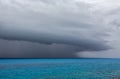 Severe Thunderstorm Over Ocean off Coast of Bermuda Royalty Free Stock Photo