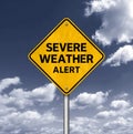Severe Weather Alert - road sign Royalty Free Stock Photo