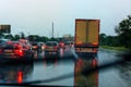 Severe weather on the highway Royalty Free Stock Photo