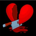 Severed bloody heart