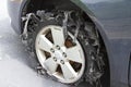 Severely Blown-out Tire with rubber ripped to shreds.