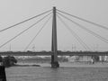 Severin Bridge in Koeln, black and white Royalty Free Stock Photo