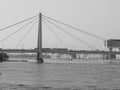 Severin Bridge in Koeln, black and white Royalty Free Stock Photo
