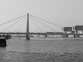 Severin Bridge in Koeln, black and white Royalty Free Stock Photo
