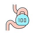 severity stomach color icon vector illustration