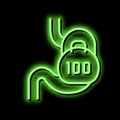 severity stomach neon glow icon illustration