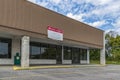Sevierville, TN / United States - October 15, 2018: Horizontal shot of Available Retail Space in an Older Strip Shopping Center