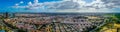 Sevilla city. Beautiful Aerial Panorama Shot. Centre and its landmarks,, Spain, Seville