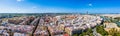 Sevilla city. Beautiful Aerial Panorama Shot. Centre and its landmarks,, Spain, Seville