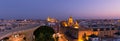 Sevilla by night, Spain / Panoramic top view of the historical part of the city