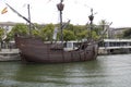 Sevilla old sailing ship with the Spanish flag Royalty Free Stock Photo