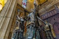 SEVILLA, SPAIN, JUNE 25, 2019: Tomb of Christopher Columbus inside of the Cathedral of Saint Mary of the See in Sevilla, Spain