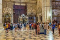 SEVILLA, SPAIN, JUNE 25, 2019: Tomb of Christopher Columbus inside of the Cathedral of Saint Mary of the See in Sevilla, Spain