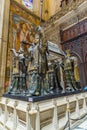 SEVILLA, SPAIN, JUNE 25, 2019: Tomb of Christopher Columbus inside of the Cathedral of Saint Mary of the See in Sevilla, Spain