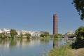 Sevilla Tower, office scycrapers along Guadalquivir river in Seville, Spain