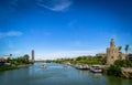 Sevilla Tower and Torre del Oro Seville Spain