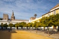 Seville cathedral Giralda tower from Alcazar of Sevilla Andalusia Spain.