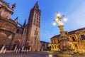 Seville Cathedral at night Royalty Free Stock Photo