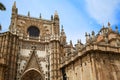 Seville cathedral Saint Christopher door Spain Royalty Free Stock Photo