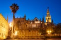 Seville cathedral sunset and Giralda Sevilla