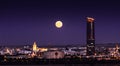 Seville city by night. Seville tower Royalty Free Stock Photo