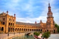 Seville Plaza de Espana sunset Andalusian Sevilla Royalty Free Stock Photo