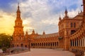 Seville Plaza de Espana sunset Andalusian Sevilla Royalty Free Stock Photo