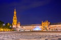 Seville Plaza de Espana sunset Andalusian Sevilla Royalty Free Stock Photo