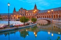 Seville Plaza de Espana sunset Andalusian Sevilla Royalty Free Stock Photo