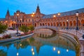 Seville Plaza de Espana sunset Andalusian Sevilla Royalty Free Stock Photo