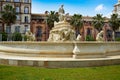 Seville Puerta Jerez fountain in Andalusia