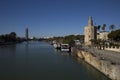 Seville river and his tower Royalty Free Stock Photo