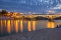 Seville, Spain, Andalucia, Night view of the fashionable and historic districts of Triana Royalty Free Stock Photo