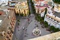 SEVILLE, Spain - Andalusia, Aerial City View of the Historic Town from Giralda Tower, Andalusia