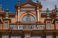 Central Building at Plaza de Armas with Coat of Arms of Spain - Seville, Andalusia, Spain