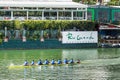 Eight person with a coxswain rowing boat in the Alfonso XII Canal