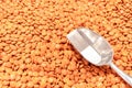 Seville, Spain - December 03,2021: Sale by weight of orange lacasitos gold candies
