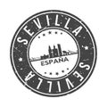 Seville Spain Europe Stamp Logo Icon Symbol Design Skyline City