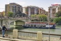 SEVILLE, SPAIN - february 28, 2022: Seville Cityscape Panorama. Famous spanish city skyline overlooking Guadalquivir