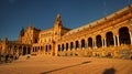 Seville, Spain - February 18th, 2020 - The tiled Provincial Alcoves along the walls of Plaza de EspaÃÂ±a /Spain Square in Seville Royalty Free Stock Photo