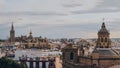 Aerial view of Anunciation Church, rooftops and city skyline in Seville, Spain Royalty Free Stock Photo