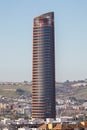 Seville, Spain - January 13, 2019: The Sevilla Tower Torre Sevilla, known until 2015 as the Cajasol Tower or Pelli Tower, is the