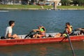 Training of young rowers on the Guadalquivir River in Spain