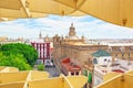 Panoramic view of the city of Seville from the observation platf