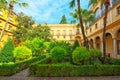 Panoramic view of inner patio- Garden of the Prince Jardin del Royalty Free Stock Photo